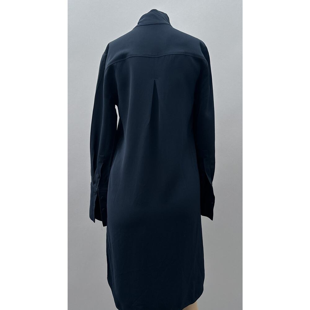 Reiss Mirela Neck Tie Knee Length Long Sleeve Dress Navy Blue Women's Size XS - Picture 8 of 16